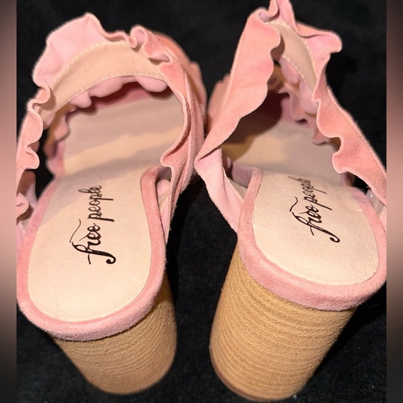 Free People Pink Plush Mules with Rhinestone Accents - Picture 11 of 12